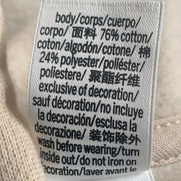 Victoria's Secret Ivy Fleece Cropped Hoodie Beige/White Embossed - Large - Picture 11 of 12